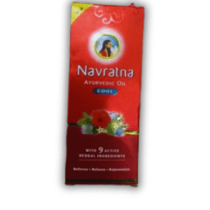 Navratna Ayurvedic Hair Oil 90ml bottle for stress relief and healthy, nourished hair